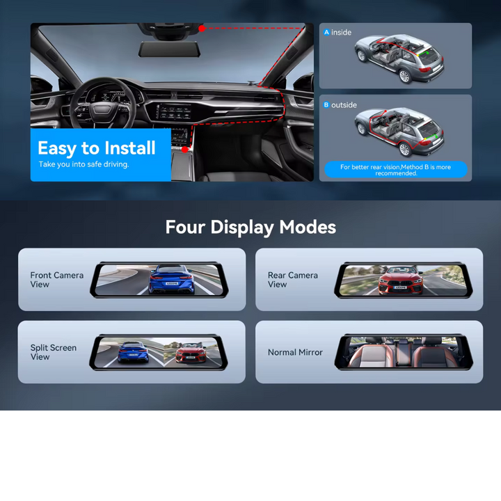 Azdome 4K+2.5K DashCam Mirror PG17MAX - بي جي 17 ماكس منظرة الداش كام Newtech Store
