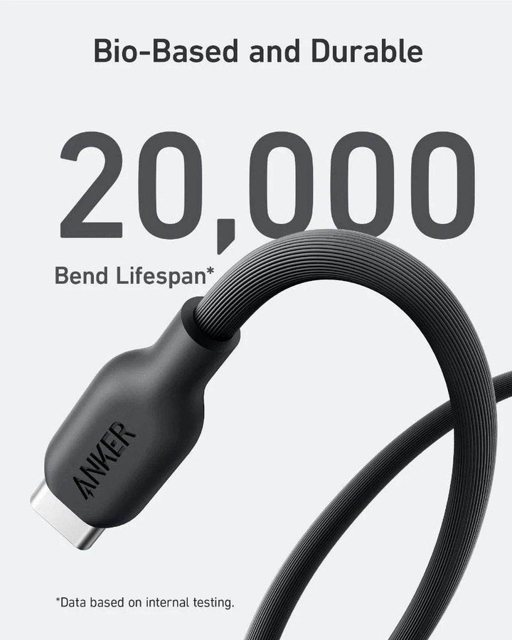 كابل أنكر 542 – USB-C إلى Lightning مضفّر (0.9 متر) – أسود - Newtech Store