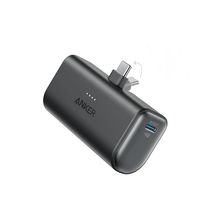 باور بانك أنكر Nano – سعة 5000mAh – شحن سريع 22.5 واط – موصل USB-C مدمج – أسود - Newtech Store