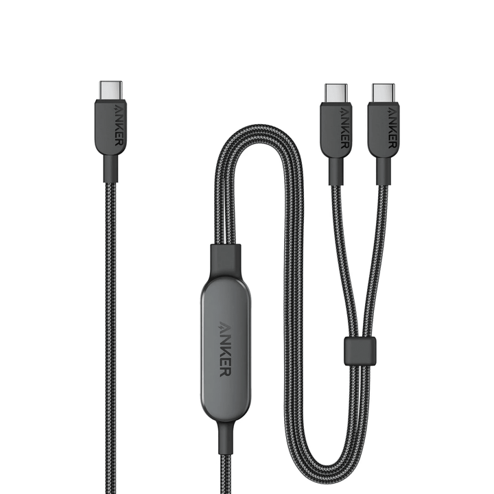 كابل أنكر 2 في 1 – USB-C إلى USB-C بقدرة 140 واط – بطول 1.2 متر – أسود - Newtech Store
