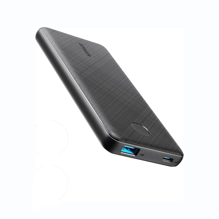 باور بانك أنكر PowerCore Slim – سعة 10,000mAh – تصميم نحيف وأنيق – أسود - Newtech Store