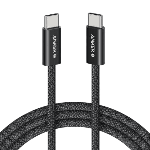 كابل أنكر Zolo USB-C إلى USB-C مضفّر – قدرة 240 واط – بطول 0.9 متر – أسود - Newtech Store