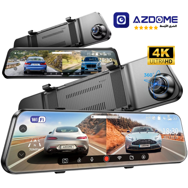 Azdome 4K+2.5K DashCam Mirror PG17MAX - بي جي 17 ماكس منظرة الداش كام Newtech Store