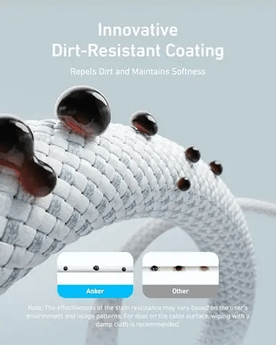 كابل أنكر Zolo USB-C إلى USB-C مضفّر – قدرة 240 واط – بطول 0.9 متر – أسود - Newtech Store