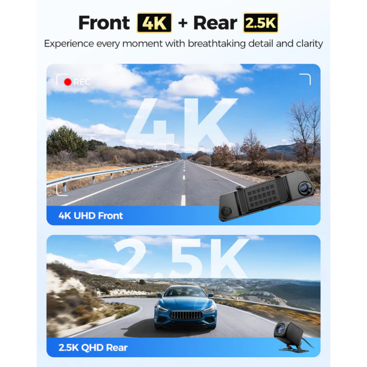 Azdome 4K+2.5K DashCam Mirror PG17MAX - بي جي 17 ماكس منظرة الداش كام Newtech Store