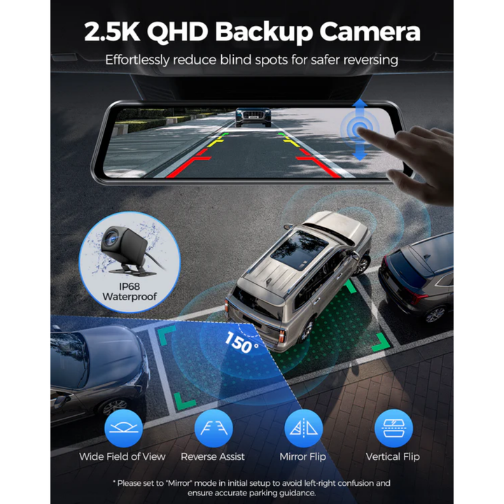 Azdome 4K+2.5K DashCam Mirror PG17MAX - بي جي 17 ماكس منظرة الداش كام Newtech Store