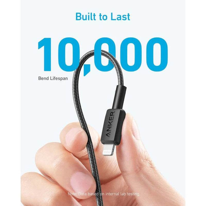 كابل أنكر 322 – USB-C إلى Lightning مضفّر (0.9 متر) – أسود - Newtech Store