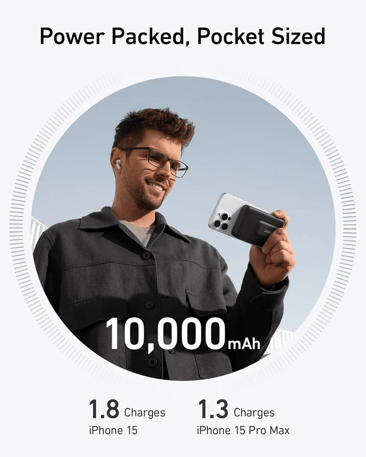 Anker MagGo (10K) – 15W شحن مغناطيسي فائق السرعة مع شاشة ذكية – أسود - Newtech Store