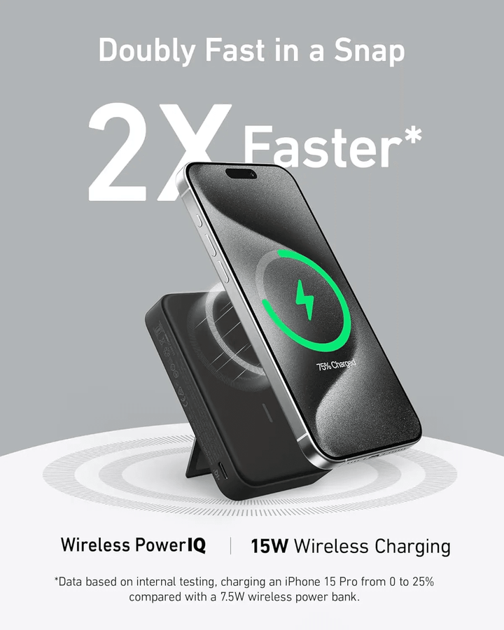 Anker MagGo (10K) – 15W شحن مغناطيسي فائق السرعة مع شاشة ذكية – أسود - Newtech Store