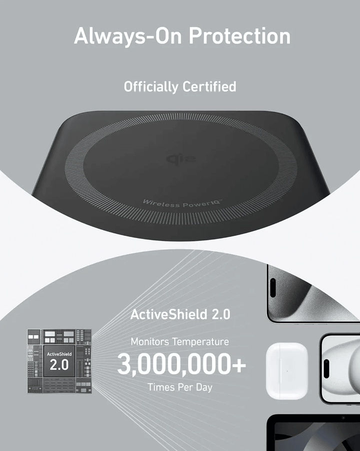 Anker MagGo (10K) – 15W شحن مغناطيسي فائق السرعة مع شاشة ذكية – أسود - Newtech Store