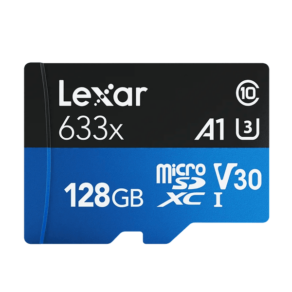 بطاقة ذاكرة Lexar microSDXC 128GB – أداء عالي، سرعة 633x، فئة A1، V30، U3 - Newtech Store