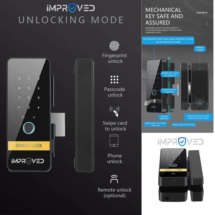 إمبروفيد قفل باب ذكي إصدار Smart Lock S255 - Newtech Store
