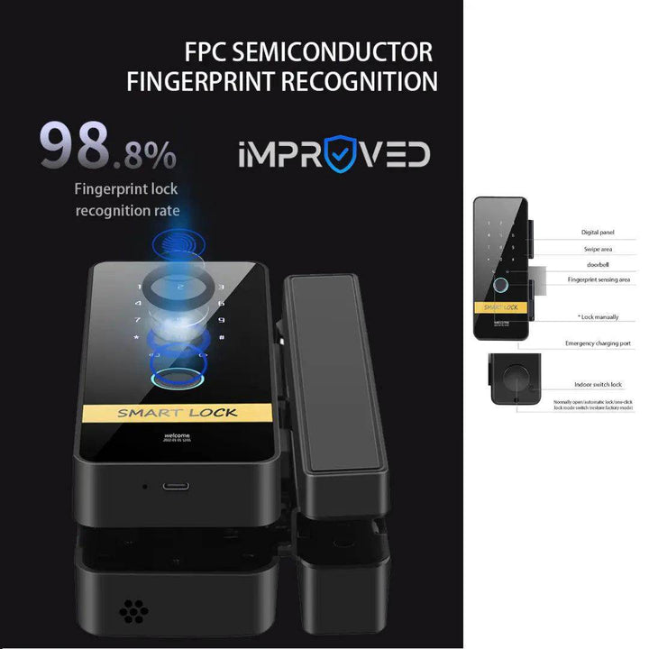 إمبروفيد قفل باب ذكي إصدار Smart Lock S255 - Newtech Store