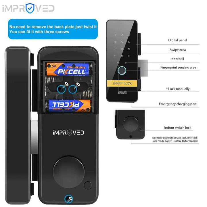 إمبروفيد قفل باب ذكي إصدار Smart Lock S255 - Newtech Store