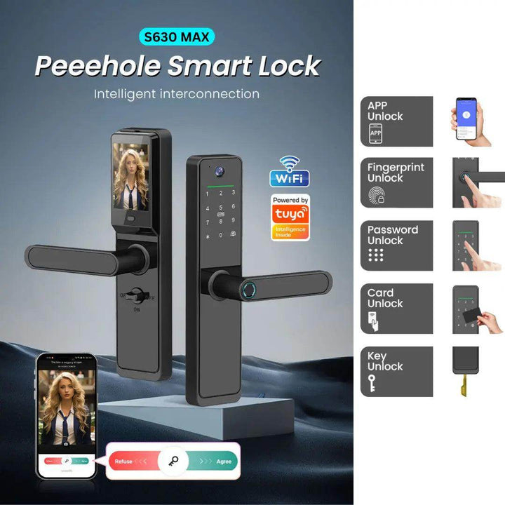 إمبروفيد قفل باب ذكي Smart Lock S630 Max كاميرا و شاشة - Newtech Store