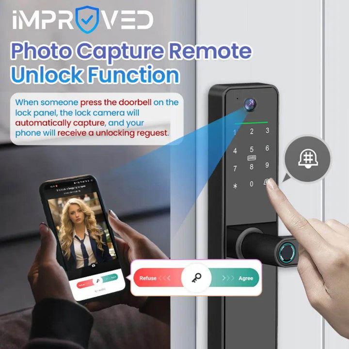 إمبروفيد قفل باب ذكي Smart Lock S630 Max كاميرا و شاشة - Newtech Store