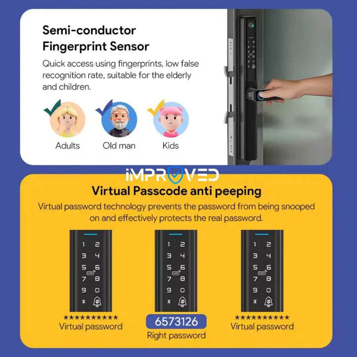 إمبروفيد قفل باب ذكي Smart Lock S954 Max - Newtech Store