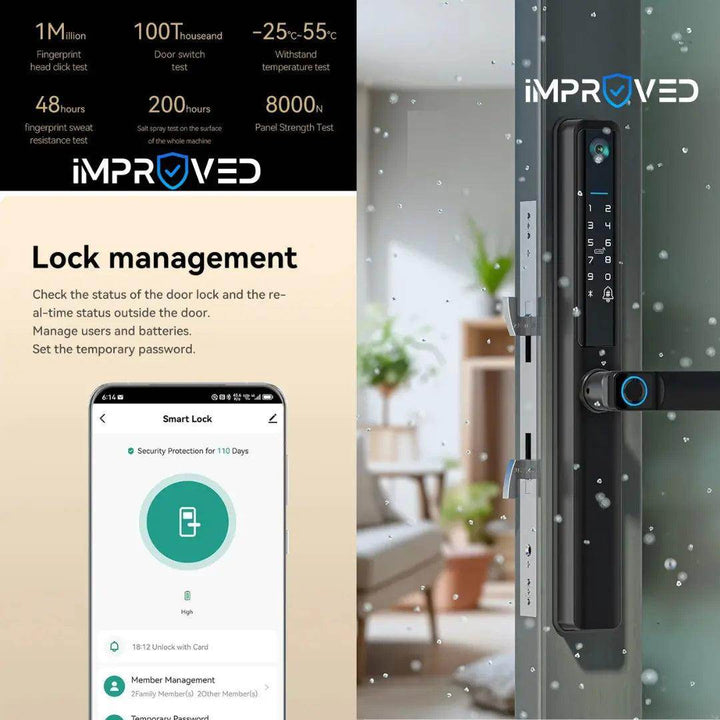 إمبروفيد قفل باب ذكي Smart Lock S954 Max - Newtech Store