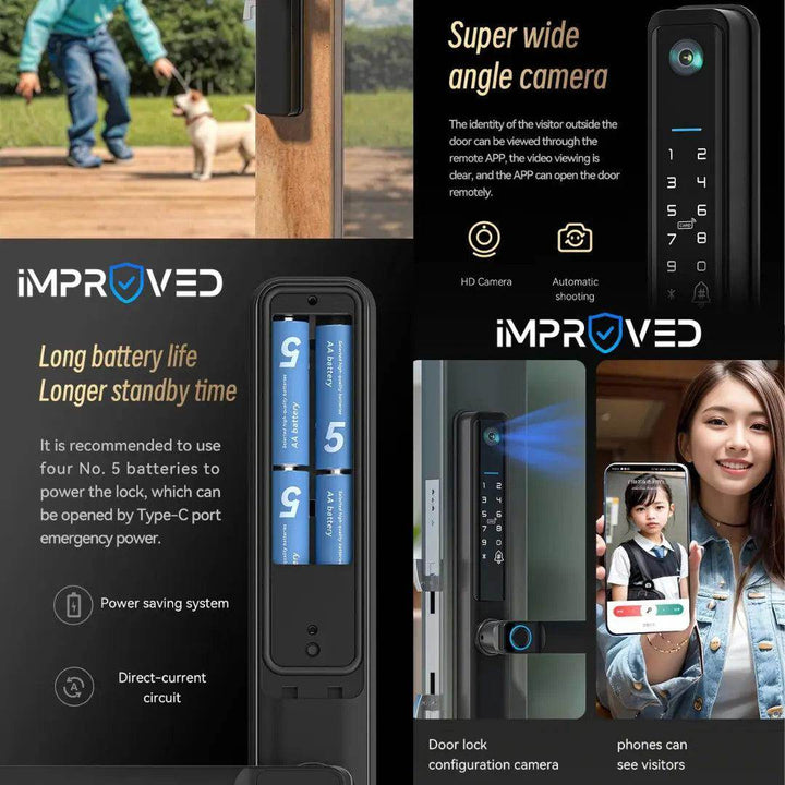 إمبروفيد قفل باب ذكي Smart Lock S954 Max - Newtech Store