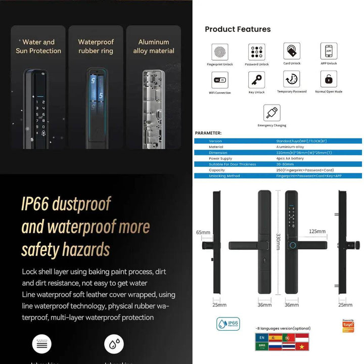 إمبروفيد قفل باب ذكي SmartLock S954 Pro - Newtech Store