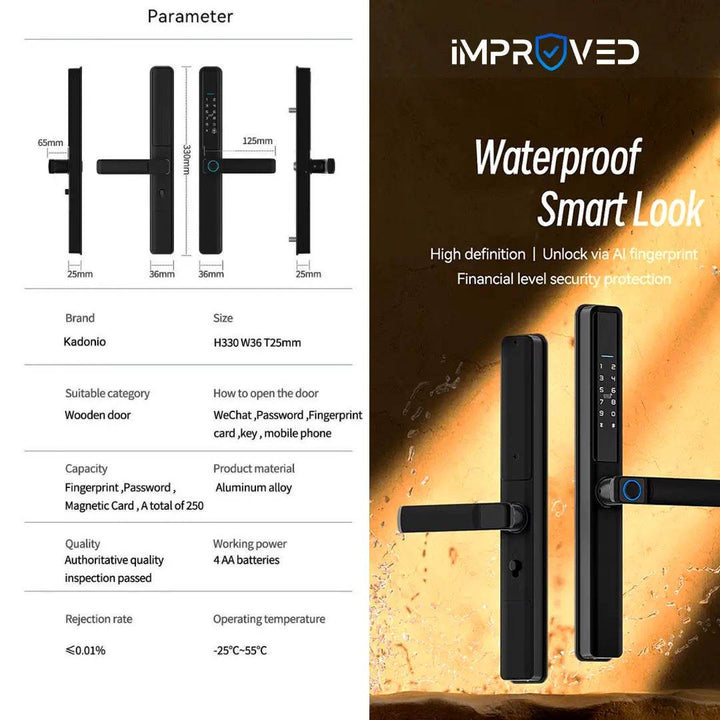 إمبروفيد قفل باب ذكي SmartLock S954 Pro - Newtech Store