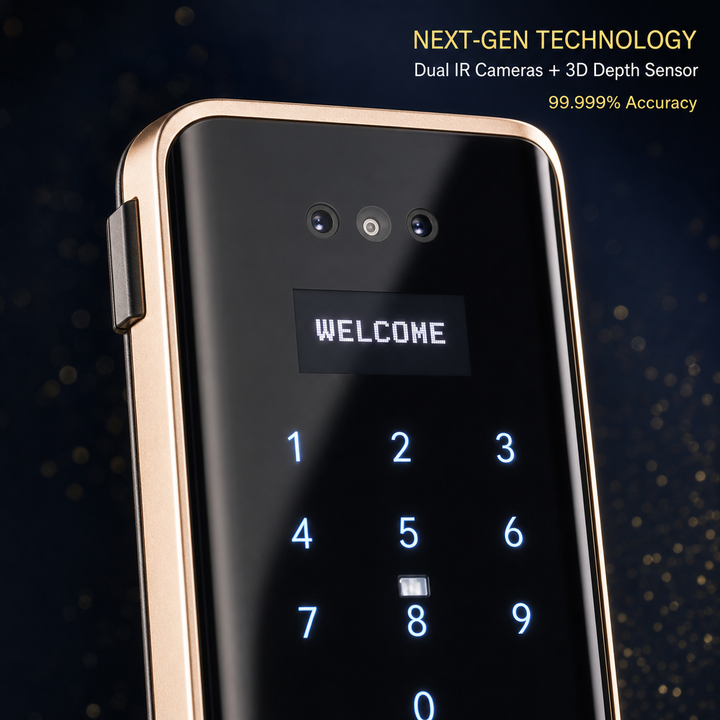 Improved F1 Smart Glass Door Lock 3D Face Recognition | Newtech Kuwait ...