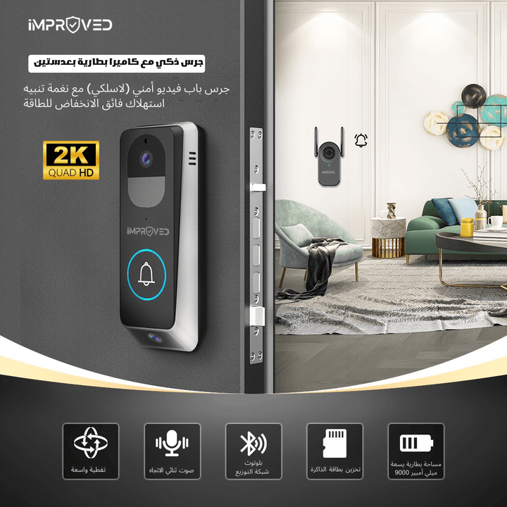 جرس إمبروفيد وكاميرا مراقبة بعدستين للبيت الذكي - IRS - 1 - Newtech Store