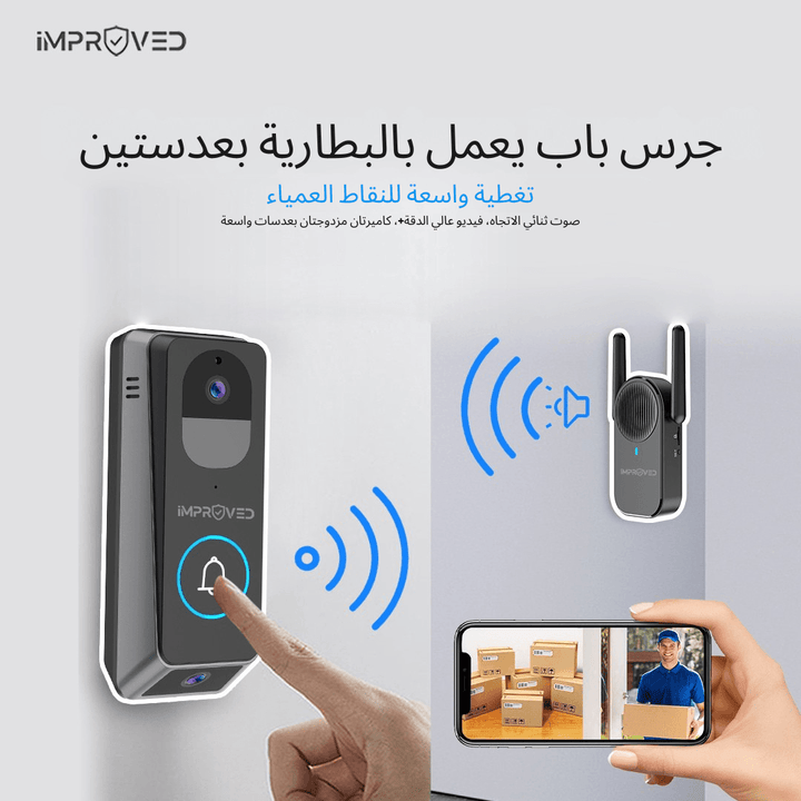 جرس إمبروفيد وكاميرا مراقبة بعدستين للبيت الذكي - IRS - 1 - Newtech Store