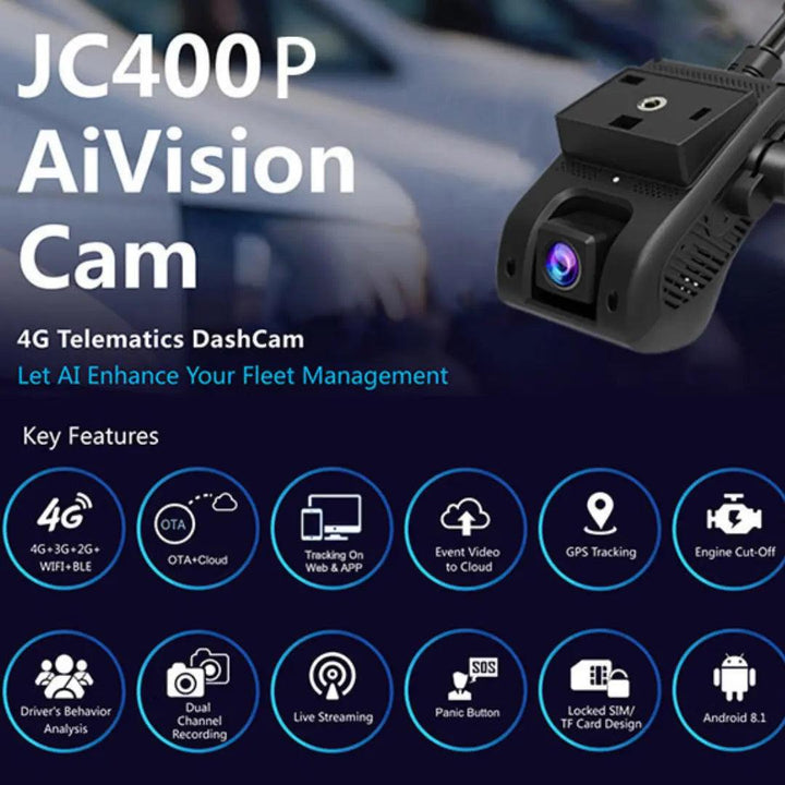 جيمي داش كام مراقبة السايق للتتبع المباشر "كامرتين" JC400P - Newtech Store