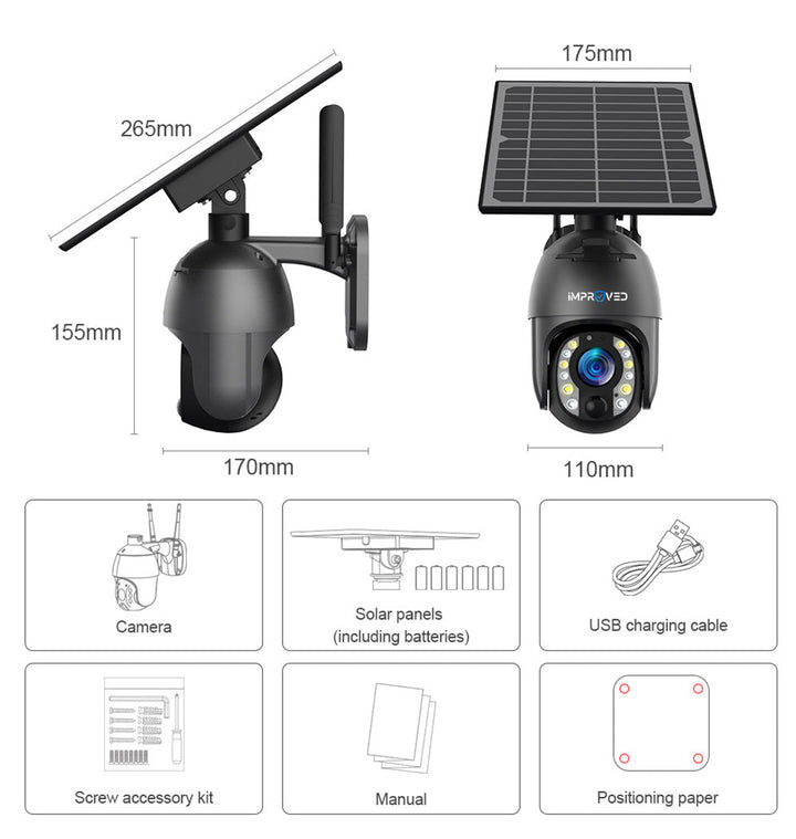 كاميرا إمبروفد مراقبة خارجية فور كي زوم x10 - Newtech Store