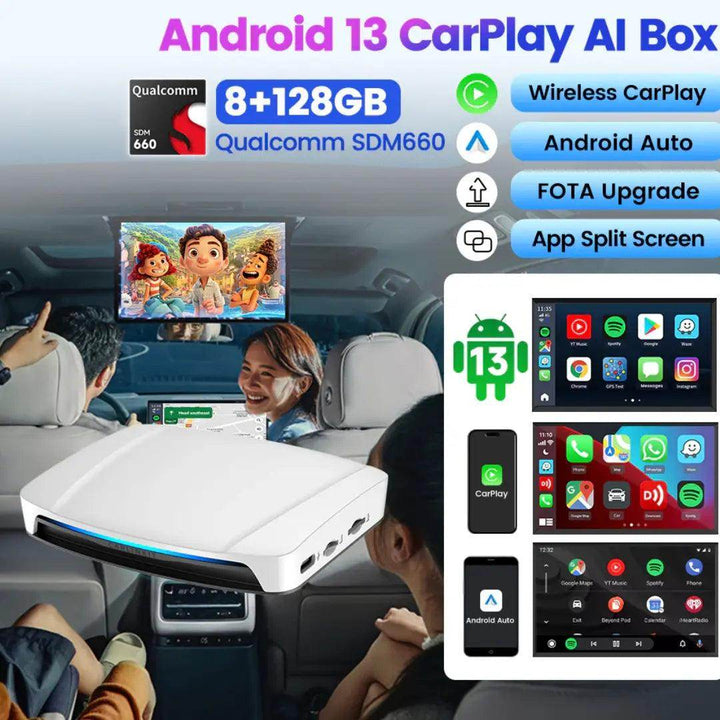 قطعة Ai Box Ultra TV SDM660 كارلنكيت الترا تي في - أندرويد 13 - Newtech Store