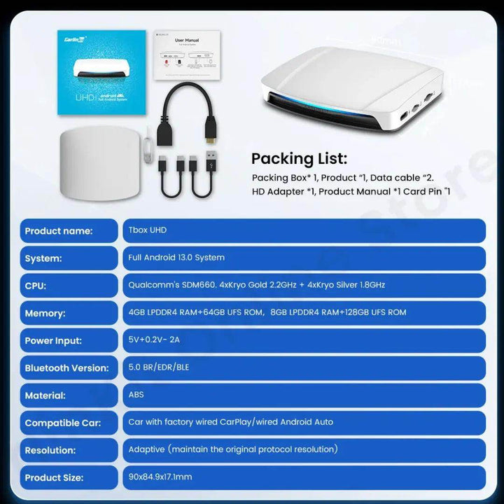 قطعة Ai Box Ultra TV SDM660 كارلنكيت الترا تي في - أندرويد 13 - Newtech Store