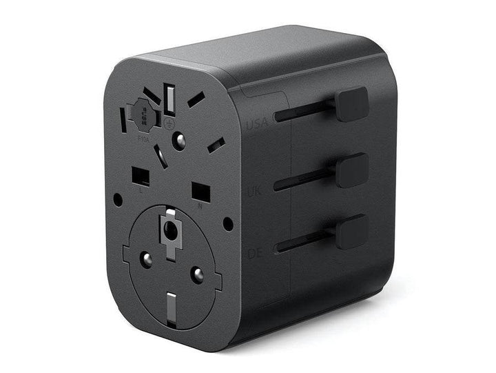 محول سفر أنكر 312 – 3 منافذ كهربائية + 2 منافذ USB – أسود - Newtech Store