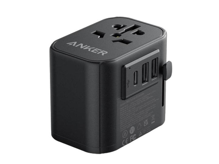 محول سفر أنكر 312 – 3 منافذ كهربائية + 2 منافذ USB – أسود - Newtech Store