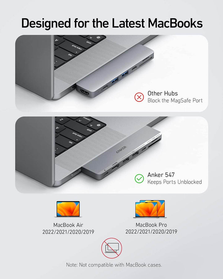 موزع أنكر 547 يو إس بي - سي – 7 في 1 لجهاز ماك بوك – فضي - Newtech Store