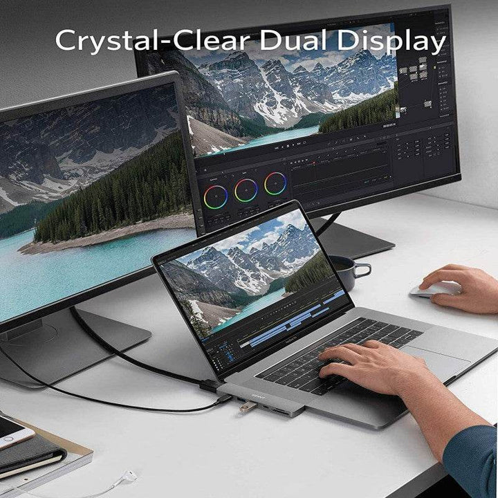 موزع أنكر 547 يو إس بي - سي – 7 في 1 لجهاز ماك بوك – فضي - Newtech Store