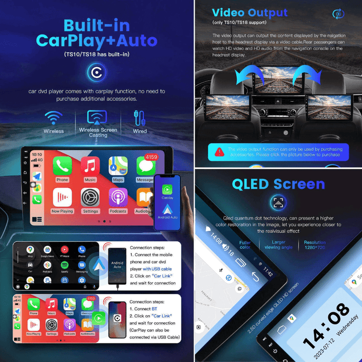 RIDELUX QLED 10 CAR SCREEN - شاشة السيارة كيوليد 10 رايدلوكس - Newtech Store
