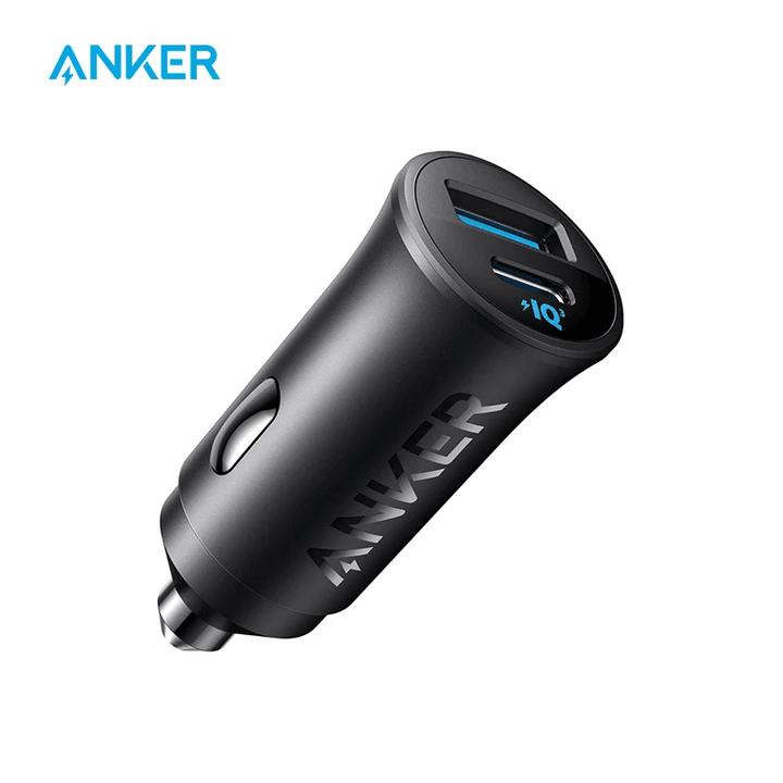 شاحن السيارة أنكر – 30 واط بمنفذ USB - C وUSB - A للشحن السريع – أسود - Newtech Store
