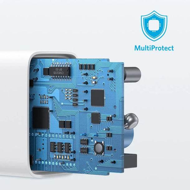 شاحن أنكر Select – 20 واط بمنفذين (USB - C + USB - A) – أبيض - Newtech Store