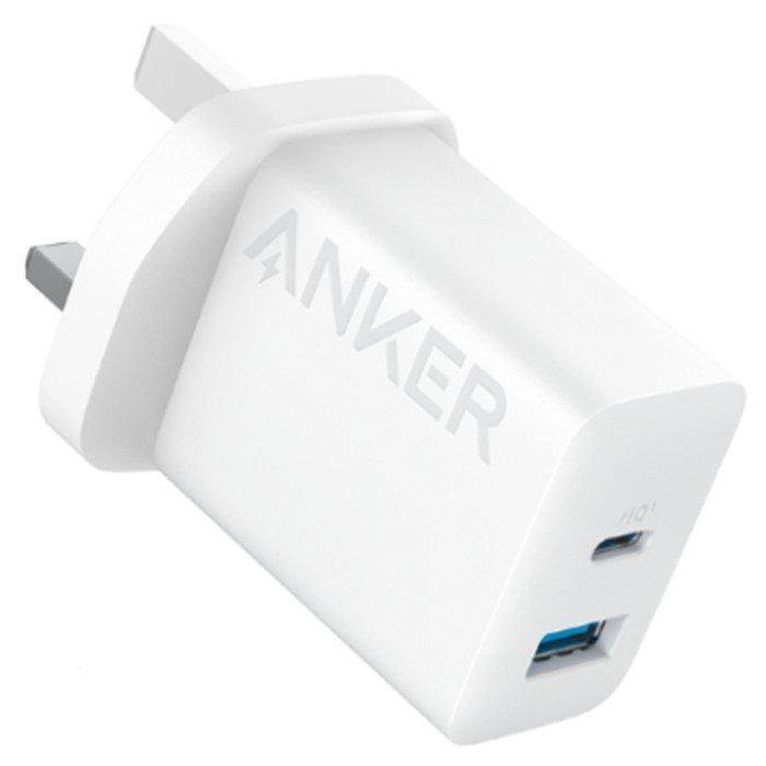 شاحن أنكر Select – 20 واط بمنفذين (USB - C + USB - A) – أبيض - Newtech Store