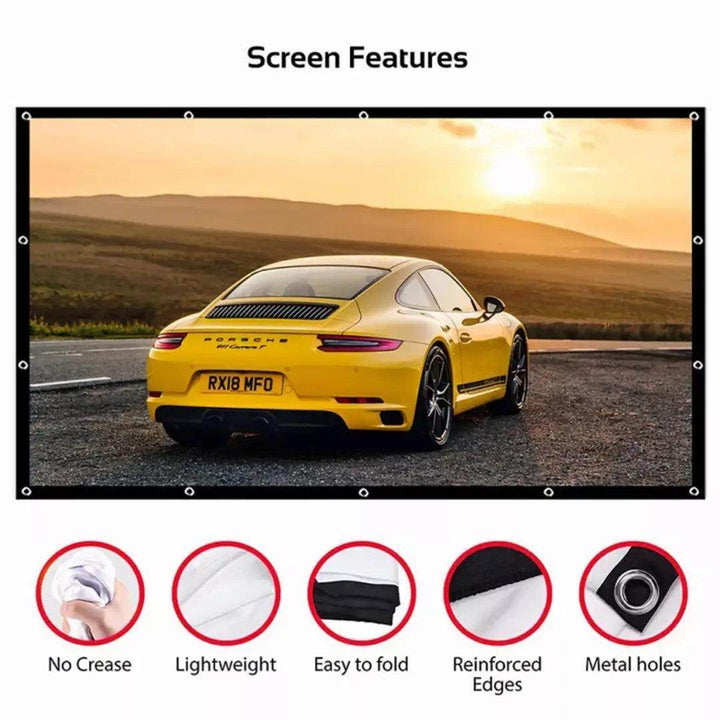 شاشة عرض محموله للبروجيكتر بحجم 100 أنش (عاكسة للاضاءة) - Newtech Store