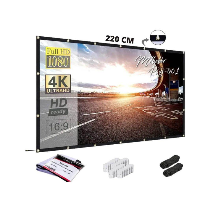 شاشة عرض محموله للبروجيكتر بحجم 100 أنش (عاكسة للاضاءة) - Newtech Store