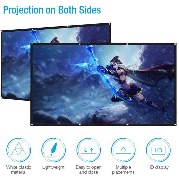 شاشة عرض محموله للبروجيكتر بحجم 100 أنش (عاكسة للاضاءة) - Newtech Store