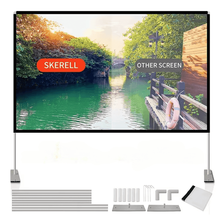 شاشة بروجكتر 100 أنش تركيب مع حبل ومثبت رمل للتثبيت - Newtech Store